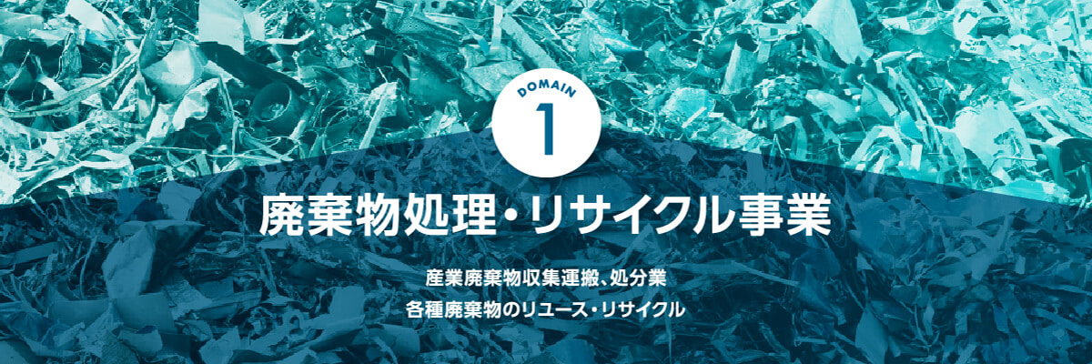 1 廃棄物処理・リサイクル事業 産業廃棄物収集運搬、処分業 各種廃棄物のリユース・リサイクル